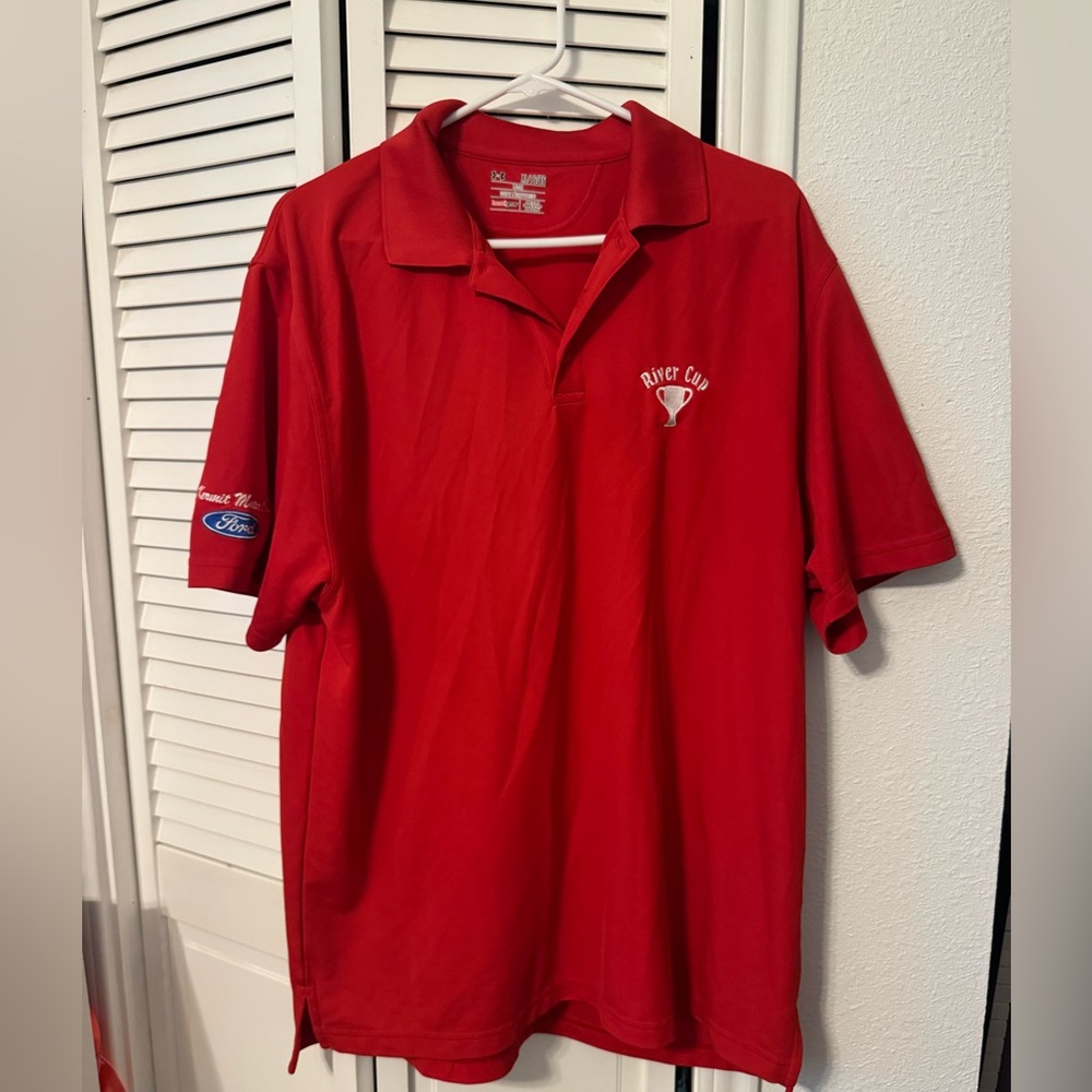 5/$20 Under Armour Red Polo Shirt